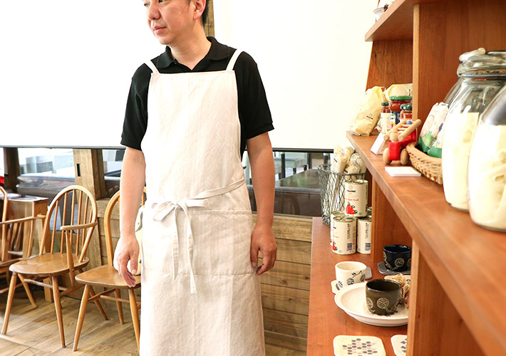 エプロン　日本製　 30代40代50代60代70代80代　レディース 男女兼用　ユニセックス　綿麻　コットン　リネン　森の８カテン　セール　rolca