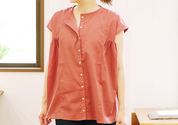 ロルカ　コットン　リネン　プルオーバー　シャツ