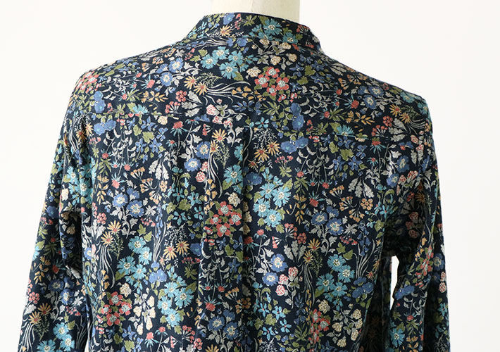 ロルカ　リネン　シャツ　チェック　ストライプ　森の８カテン　ロングシャツ