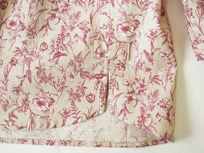 ロルカ　リネン　コットン　ブラウス　ストライプ ベージュ　ブルー　30代40代50代60代70代　森の８カテン　ボーダー