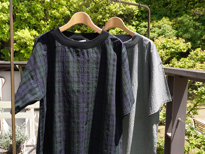 ロルカ　綿100％　上品　プルオーバー　カットソー　ブラックウォッチ　チェック　30代40代50代60代70代　rolca　森の８カテン