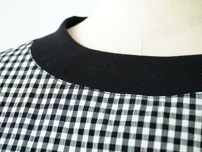 ロルカ　綿100％　上品　プルオーバー　カットソー　ブラックウォッチ　チェック　30代40代50代60代70代　rolca　森の８カテン