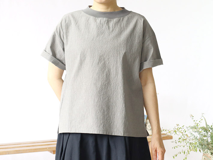 ロルカ　綿100％　上品　プルオーバー　カットソー　ブラックウォッチ　チェック　30代40代50代60代70代　rolca　森の８カテン