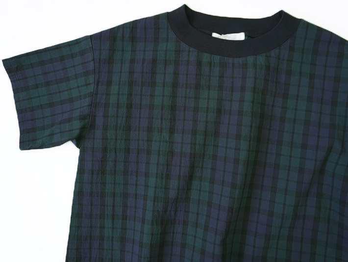 ロルカ　綿100％　上品　プルオーバー　カットソー　ブラックウォッチ　チェック　30代40代50代60代70代　rolca　森の８カテン