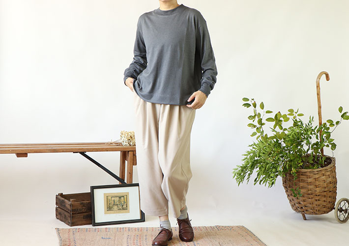 leventsouffle　ウール　トロピカルウール　レディース　30代　40代　50代　60代　70代　リラックスパンツ　森の８カテン