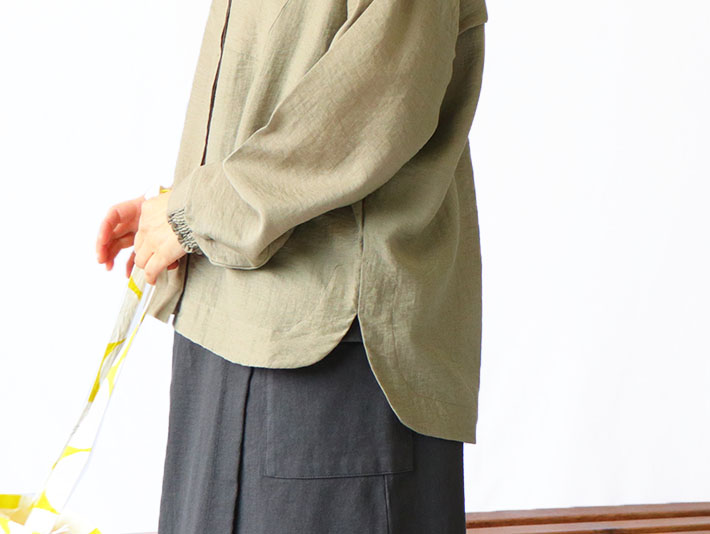 leventsouffle　リネン　フーディー　シャツ　ブラック　グリーン　カーキ　ベージュ　白　ホワイト　レディース　30代40代50代60代70代80代　カーディガン　フード　羽織り　上品　rolca　ストレスフリー　森の８カテン