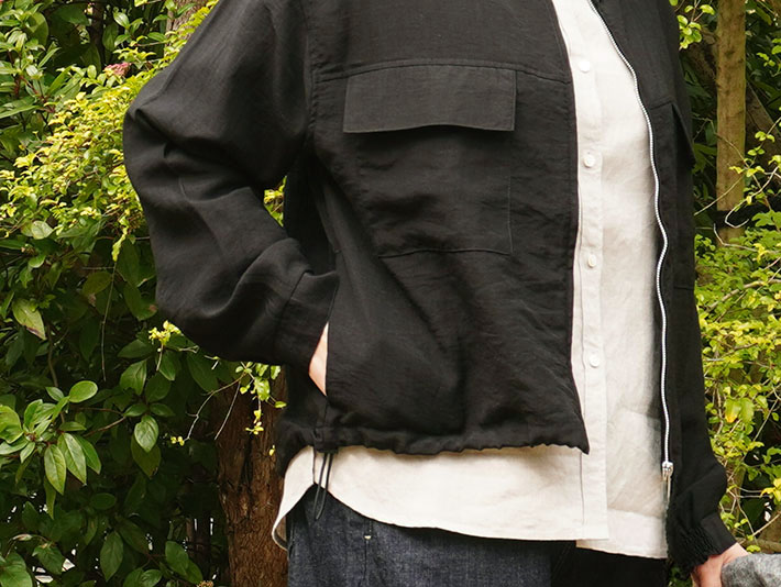 leventsouffle　ブルゾン　ジップアップ　上品　レディース　30代40代50代60代70代80代　ZIPブルゾン　ストレッチ　rolca　　ストレスフリー　森の８カテン