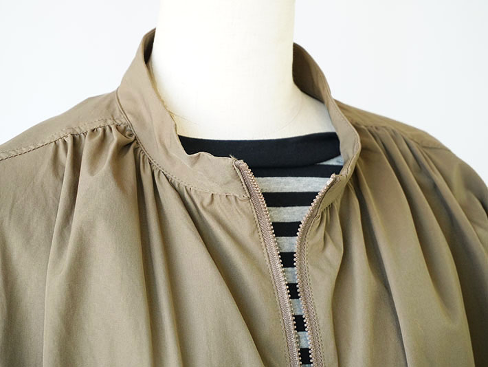 leventsouffle　ブルゾン　ジップアップ　上品　レディース　30代40代50代60代70代80代　ZIPブルゾン　ストレッチ　rolca　　ストレスフリー　森の８カテン