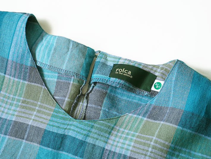 ロルカ　リネン　森の８カテン　プルオーバー　日本製　上品　30代40代50代60代70代80代　rolca　チェック