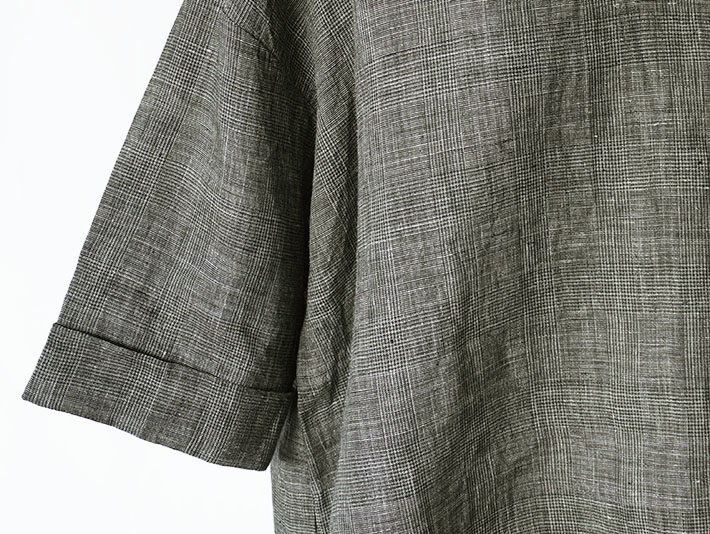 ロルカ　リネン　森の８カテン　プルオーバー　日本製　上品　30代40代50代60代70代80代　rolca　チェック