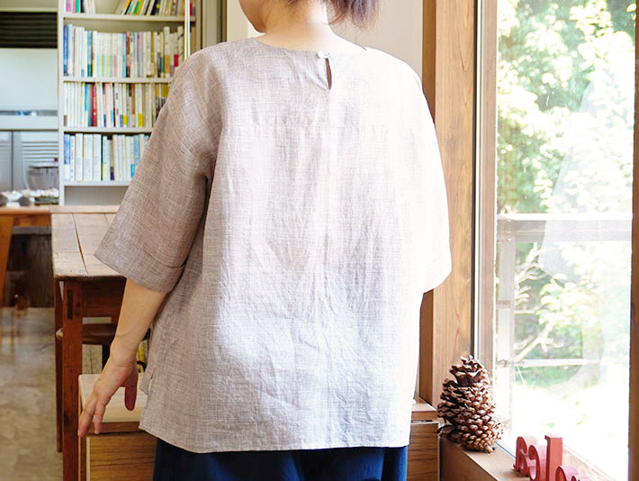 ロルカ　リネン　森の８カテン　プルオーバー　日本製　上品　30代40代50代60代70代80代　rolca　チェック