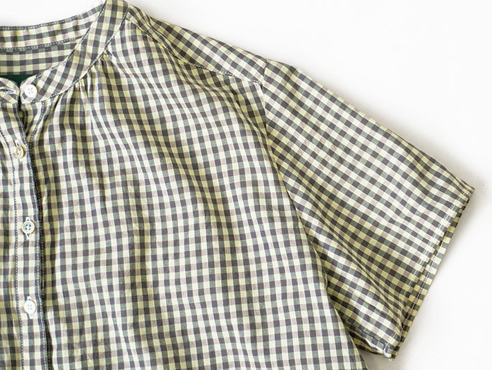 ロルカ　リネン　コットン　綿100％　森の８カテン　プルオーバー　日本製　上品　30代40代50代60代70代80代　rolca　チェック　ネイビー　大人カジュアル　女性　レディース