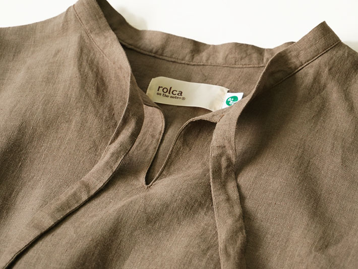 ロルカ　リネン　コットン　綿100％　森の８カテン　プルオーバー　日本製　上品　30代40代50代60代70代80代　rolca　チェック　ネイビー　大人カジュアル　女性　レディース
