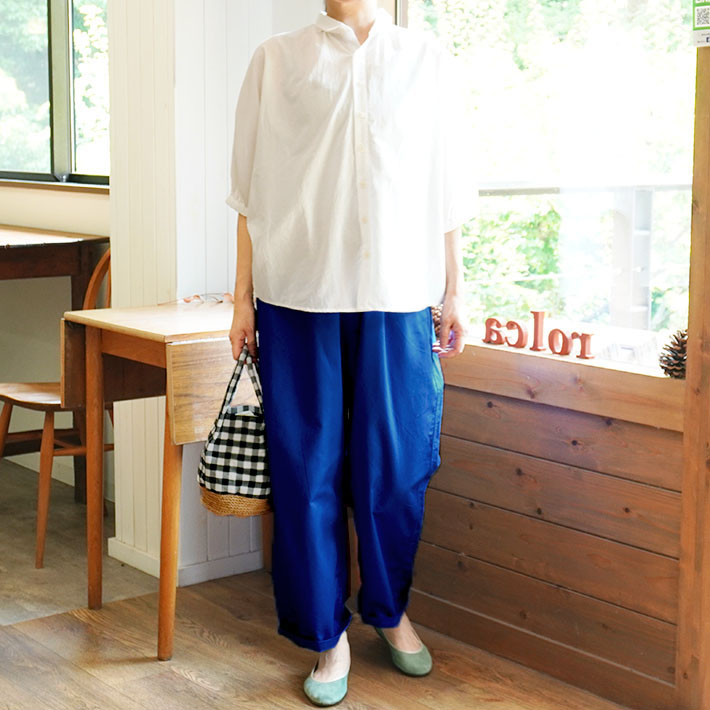 NARU　ロルカ　森の８カテン　カツラギ　20ツイル　ノッポパンツ　綿100％　コットン　ワイドパンツ　30代40代50代60代70代80代　上品