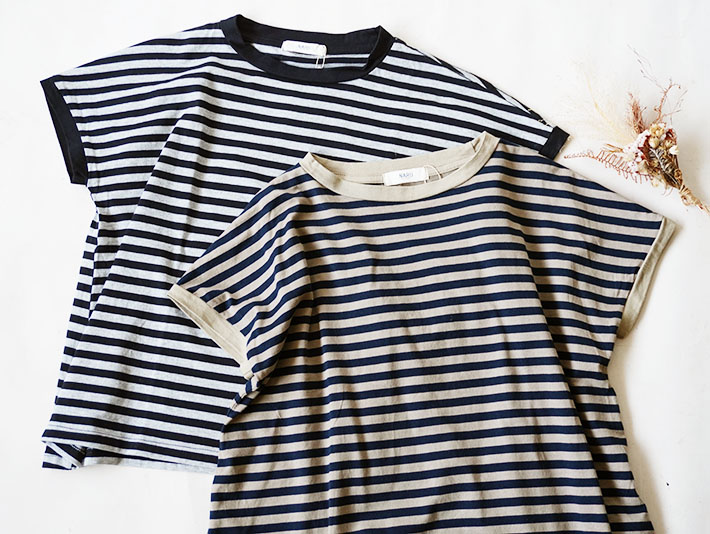 NARU　日本製　ロルカ　森の８カテン　ハンドワッシャー　綿100％　シーチング　グレー　ブルー　コットン　ドルマンスリーブ　30代40代50代60代70代80代　上品