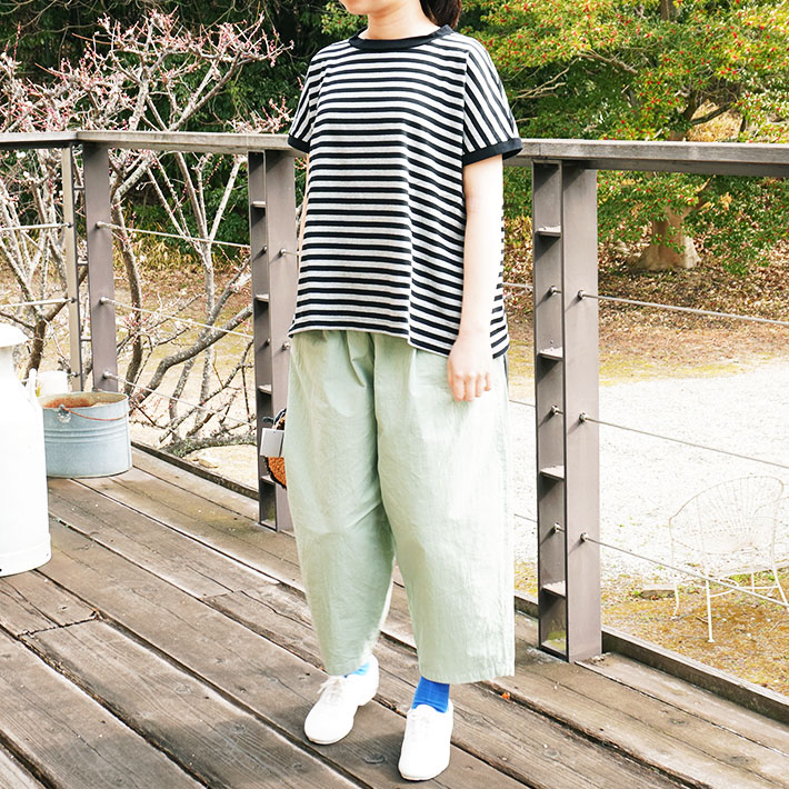 NARU　日本製　ロルカ　森の８カテン　ハンドワッシャー　綿100％　シーチング　グレー　ブルー　コットン　ドルマンスリーブ　30代40代50代60代70代80代　上品