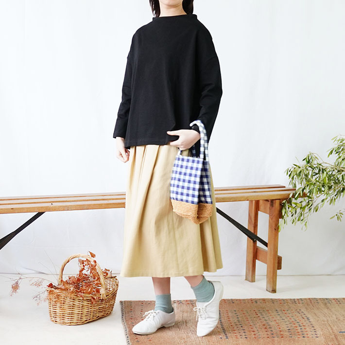 NARU　日本製　ロルカ　森の８カテン　ハンドワッシャー　綿100％　シーチング　グレー　ブルー　コットン　ドルマンスリーブ　30代40代50代60代70代80代　上品