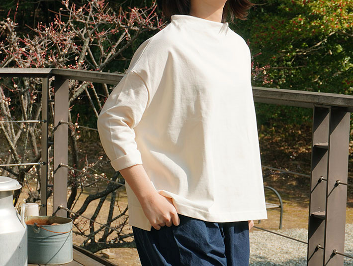 NARU　日本製　ロルカ　森の８カテン　ハンドワッシャー　綿100％　シーチング　グレー　ブルー　コットン　ドルマンスリーブ　30代40代50代60代70代80代　上品