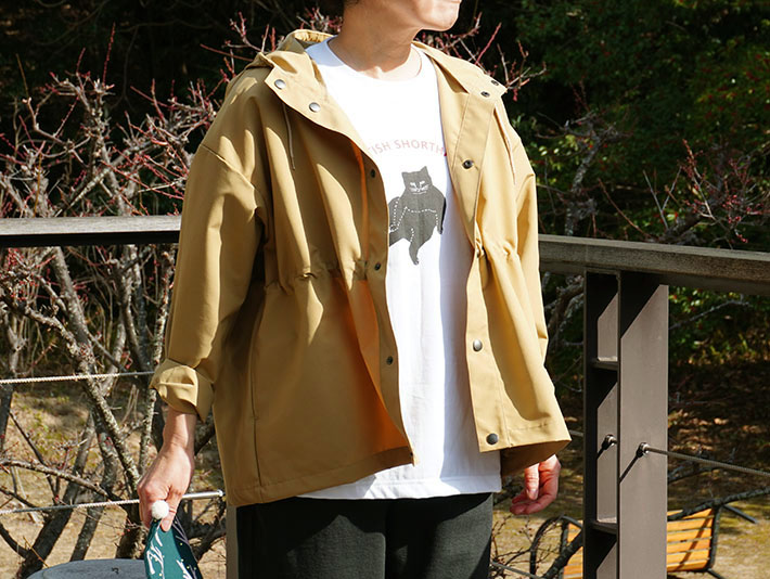 NARU　日本製　ロルカ　森の８カテン　マウンテンパーカー　撥水　アウター　フーディー　フード　女性　ネイビー　ブルー　コットン　ドルマンスリーブ　30代40代50代60代70代80代　上品