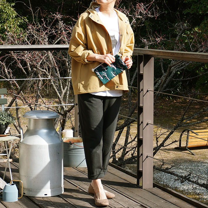 NARU　日本製　ロルカ　森の８カテン　マウンテンパーカー　撥水　アウター　フーディー　フード　女性　ネイビー　ブルー　コットン　ドルマンスリーブ　30代40代50代60代70代80代　上品