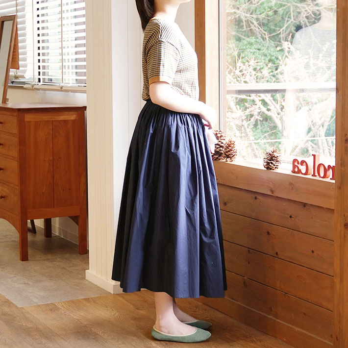 NARU　日本製　ロルカ　森の８カテン　　綿100％　ニット　マルチボーダー　グレー　ブルー　コットン　ボーダー　ビスケット　チャコール　30代40代50代60代70代80代　上品