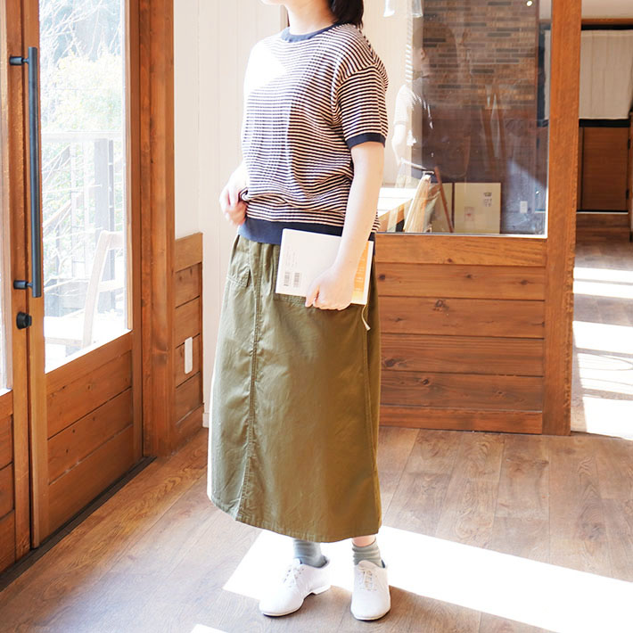 NARU　日本製　ロルカ　森の８カテン　　綿100％　ニット　マルチボーダー　グレー　ブルー　コットン　ボーダー　ビスケット　チャコール　30代40代50代60代70代80代　上品