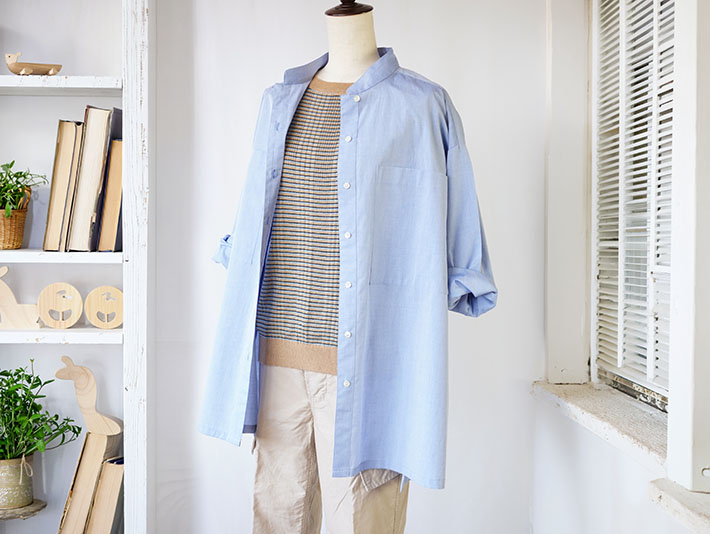 NARU　日本製　ロルカ　森の８カテン　　綿100％　ニット　マルチボーダー　グレー　ブルー　コットン　ボーダー　ビスケット　チャコール　30代40代50代60代70代80代　上品