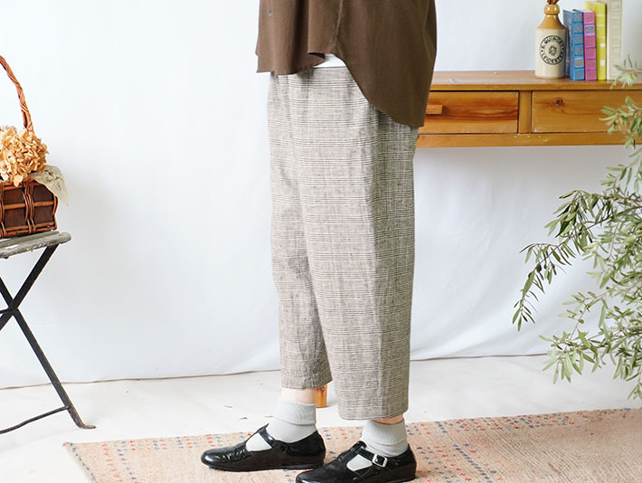 ロルカ　リネン　森の８カテン　綿麻　上品　30代40代50代60代70代80代　レディース　コットン　リネン　パンツ　シャツ　綿　麻