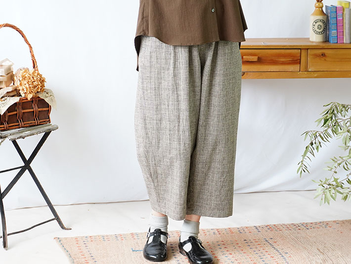 ロルカ　リネン　森の８カテン　綿麻　上品　30代40代50代60代70代80代　レディース　コットン　リネン　パンツ　シャツ　綿　麻