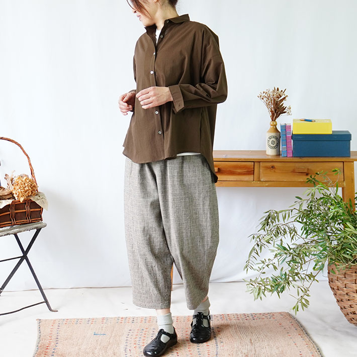 ロルカ　リネン　森の８カテン　綿麻　上品　30代40代50代60代70代80代　レディース　コットン　リネン　パンツ　シャツ　綿　麻