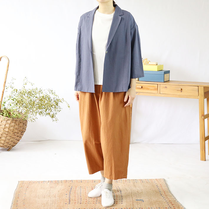 綿　麻　コットンリネン　ボイル　ジャケット　上品　オケージョン　レディース　30代　40代　50代　60代　70代ワルツフォーロルカ　プルオーバー　白　ロルカ　森の８カテン