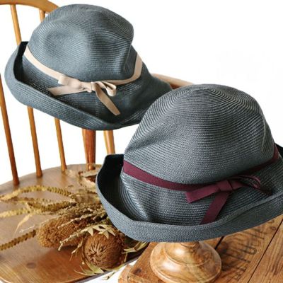 mature ha.] BOXED HAT 11cm brim（Charcoal） | 森の８カテン rolca_shop