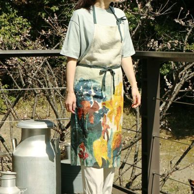Lino e Lina] フルエプロン フロレゾン アイリス | 森の8カテン
