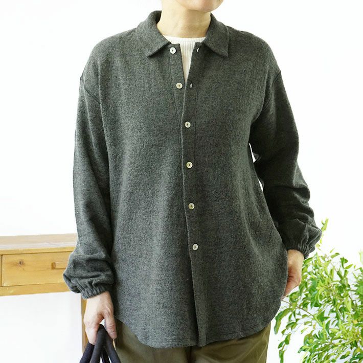 CLOSELY]リネンウール天竺シャツカーディガン | 森の8カテン rolca_shop