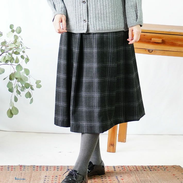 rolca on the notes]フレンチチェックタックスカート | 森の8カテン